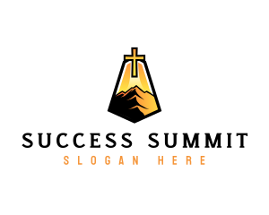 Religious Mountain  Cross  logo design