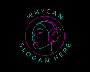 Neon - Neon Girl DJ logo design