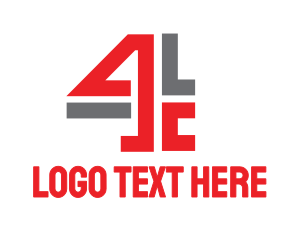 Tv Channel - Classic Red Number 4 logo design