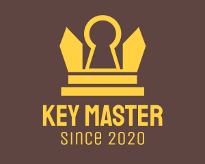 Unlock - Golden Key Crown logo design