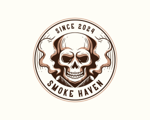 Skull Vaping Smoker logo design