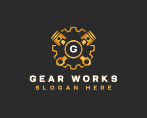 Piston Gear Machinery logo design