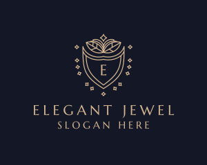 Leaf Shield Jewelry Accessory logo design