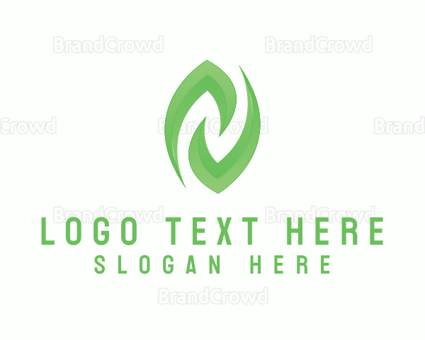Green Leaf Letter N Logo