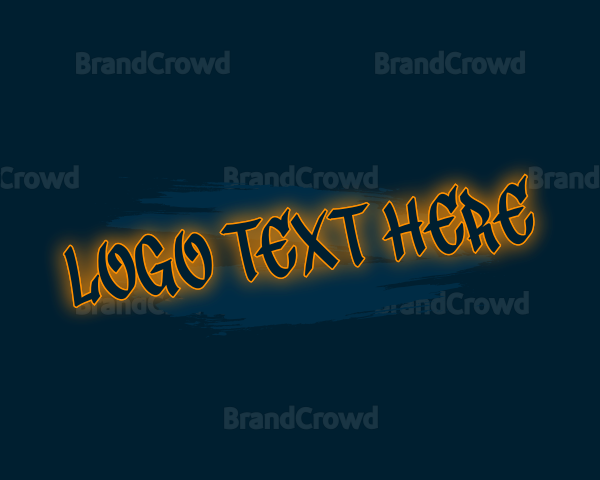 Glowing Graffiti Wordmark Logo