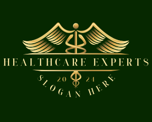 Medical Healthcare Caduceus logo design