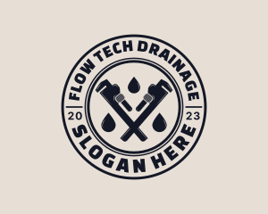 Drainage - Drainage Pipe Wrench logo design
