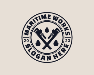 Drainage Pipe Wrench logo design