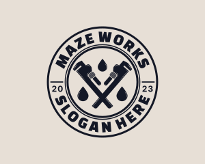 Drainage Pipe Wrench logo design