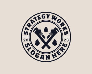 Drainage Pipe Wrench logo design