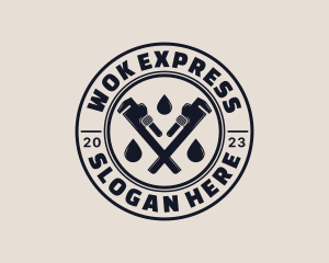 Drainage Pipe Wrench logo design