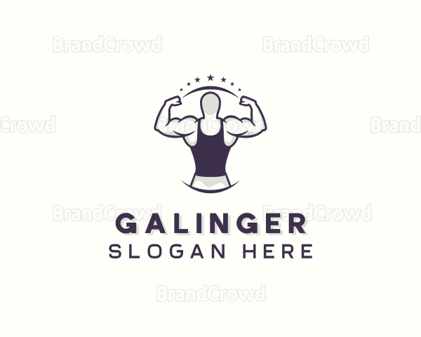 Muscular Strong Man Logo