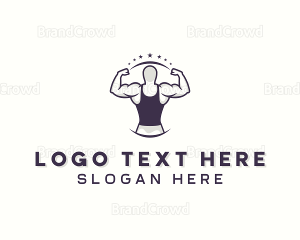 Muscular Strong Man Logo