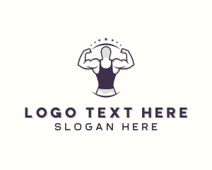 Man - Muscular Strong Man logo design