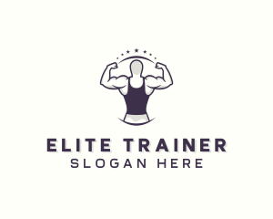 Muscular Strong Man logo design