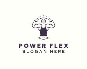 Muscular - Muscular Strong Man logo design