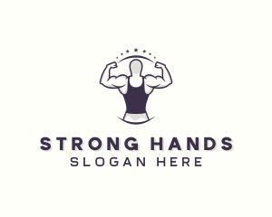 Muscular Strong Man logo design