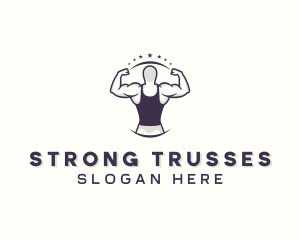 Muscular Strong Man logo design