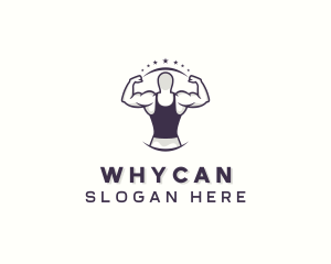 Workout - Muscular Strong Man logo design