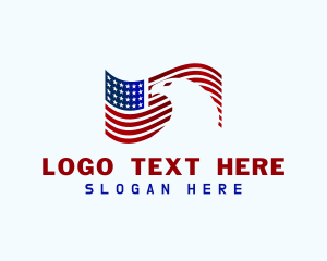 Gold Square - Eagle American Flag logo design