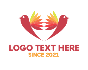 Love - Bird Lotus Wings logo design