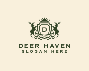 Deer Shield Crest logo design