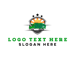 Truck - Recycle Truck Shield logo design