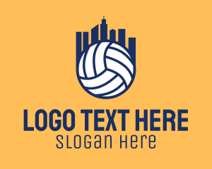 Volleybal Team - Volleyball Building City logo design