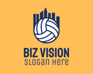 Volleyball Building City logo design