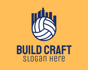 Volleyball Building City logo design