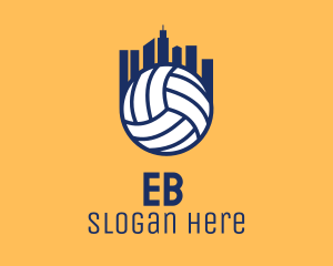 Ball - Volleyball Building City logo design