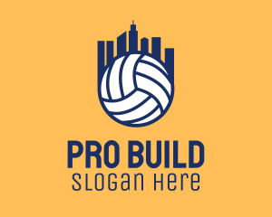 Volleyball Building City logo design