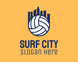 Volleyball Building City logo design