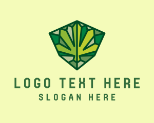 Precious Stone - Cannabis Leaf Gem logo design