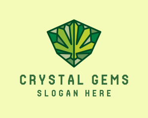 Cannabis Leaf Gem logo design