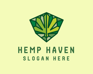 Cannabis Leaf Gem logo design