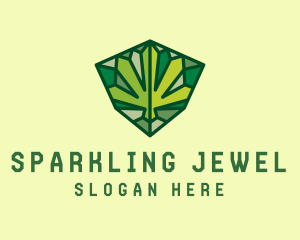 Cannabis Leaf Gem logo design