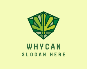 Grass - Cannabis Leaf Gem logo design