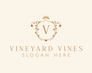 Crown Vine Shield logo design