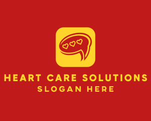 Message Chat Heart App logo design