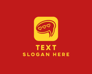 Message Chat Heart App logo design