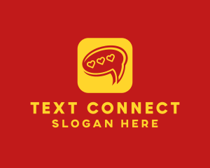 Texting - Message Chat Heart App logo design