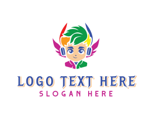 Lesbian - LGBT Wings Gamer logo design