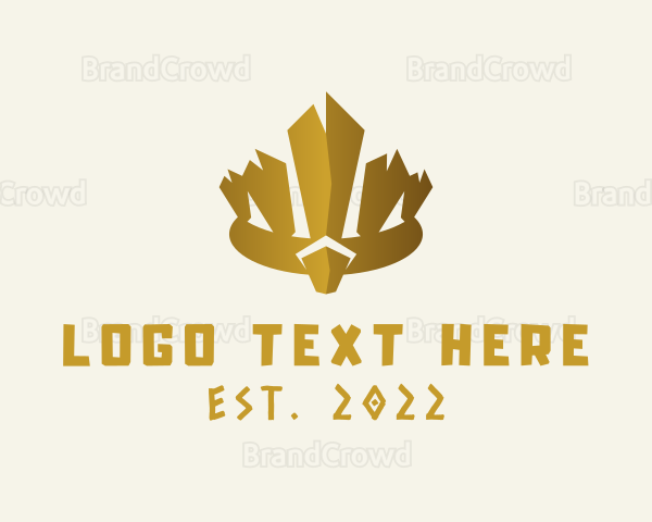 Gold Tribal Crown Headdress Logo