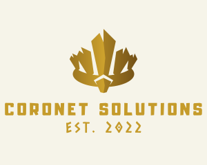 Coronet - Gold Tribal Crown Headdress logo design