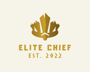 Chief - Gold Tribal Crown Headdress logo design