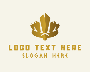 Gold Tribal Crown Headdress Logo