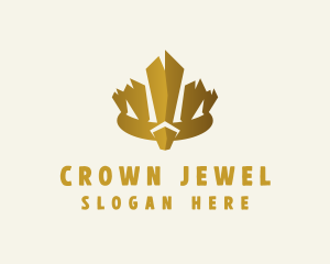 Headdress - Gold Tribal Crown Headdress logo design