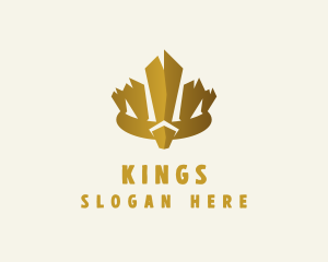 Gold Tribal Crown Headdress logo design