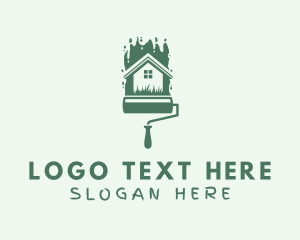 House Paint - Paint Roller Painting logo design